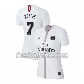Fußballtrikots Paris Saint-Germain Mbappe 7 Jodan Weiß Frauens Ausweich Trikotsatz 2018-2019